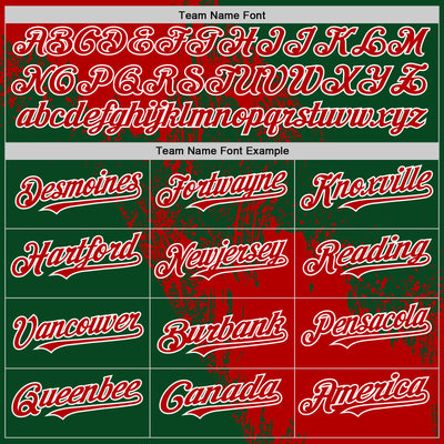 Custom Red Green-White 3D Pattern Abstract Brush Stroke Two-Button Unisex Softball Jersey