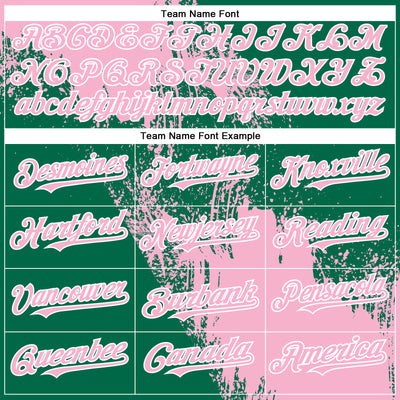 Custom Light Pink Kelly Green-White 3D Pattern Abstract Brush Stroke Two-Button Unisex Softball Jersey