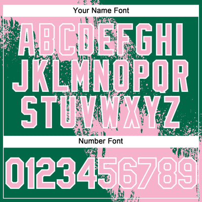 Custom Light Pink Kelly Green-White 3D Pattern Abstract Brush Stroke Two-Button Unisex Softball Jersey