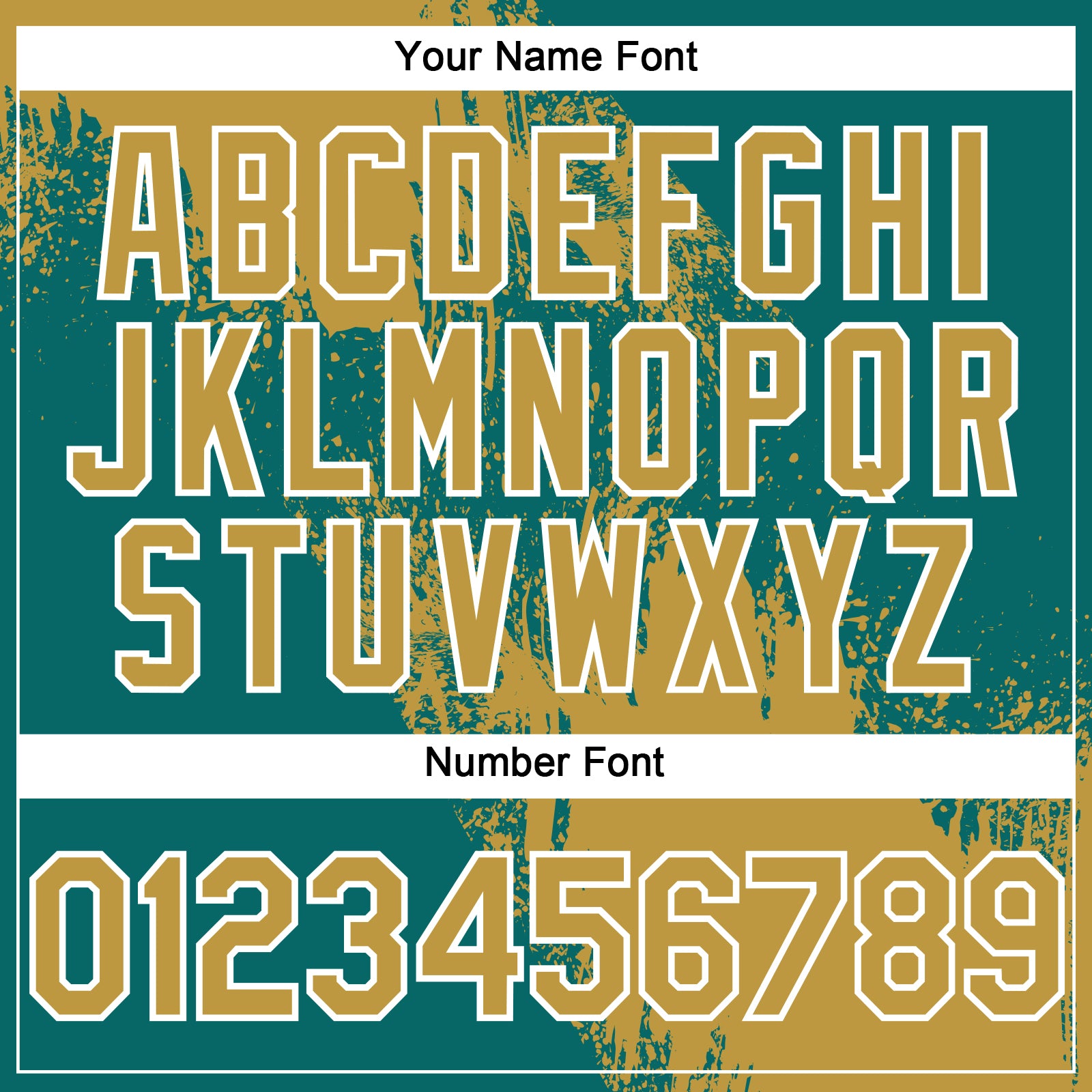 Custom Old Gold Teal-White 3D Pattern Abstract Brush Stroke Two-Button Unisex Softball Jersey