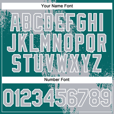 Custom Gray Teal-White 3D Pattern Abstract Brush Stroke Two-Button Unisex Softball Jersey