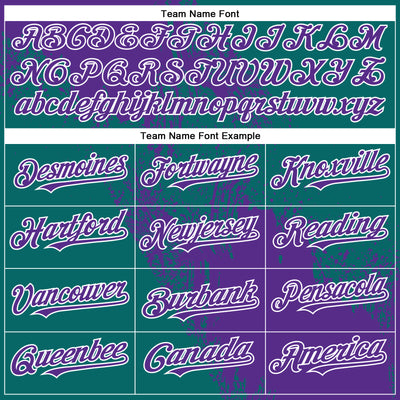 Custom Purple Teal-White 3D Pattern Abstract Brush Stroke Two-Button Unisex Softball Jersey