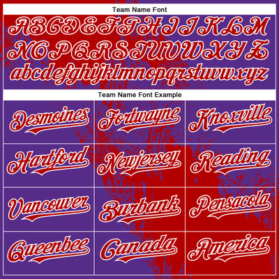 Custom Red Purple-White 3D Pattern Abstract Brush Stroke Two-Button Unisex Softball Jersey