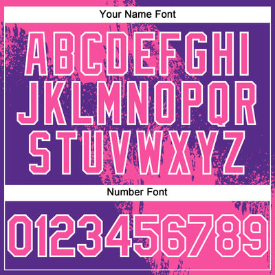 Custom Pink Purple-White 3D Pattern Abstract Brush Stroke Two-Button Unisex Softball Jersey