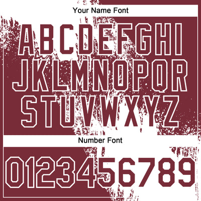 Custom White Burgundy 3D Pattern Abstract Brush Stroke Two-Button Unisex Softball Jersey