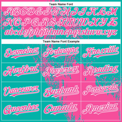 Custom Pink Aqua-White 3D Pattern Abstract Brush Stroke Two-Button Unisex Softball Jersey