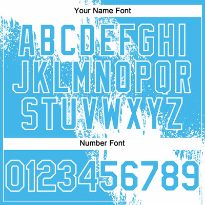 Custom White Sky Blue 3D Pattern Abstract Brush Stroke Two-Button Unisex Softball Jersey