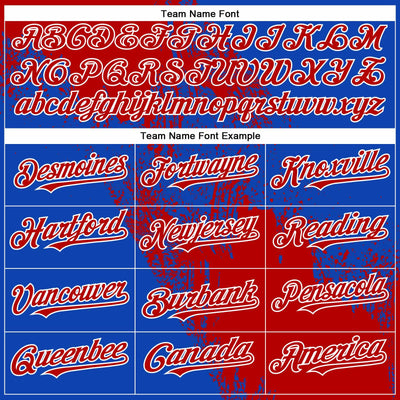 Custom Red Thunder Blue-White 3D Pattern Abstract Brush Stroke Two-Button Unisex Softball Jersey