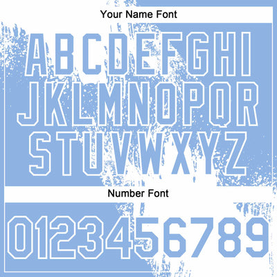 Custom White Light Blue 3D Pattern Abstract Brush Stroke Two-Button Unisex Softball Jersey