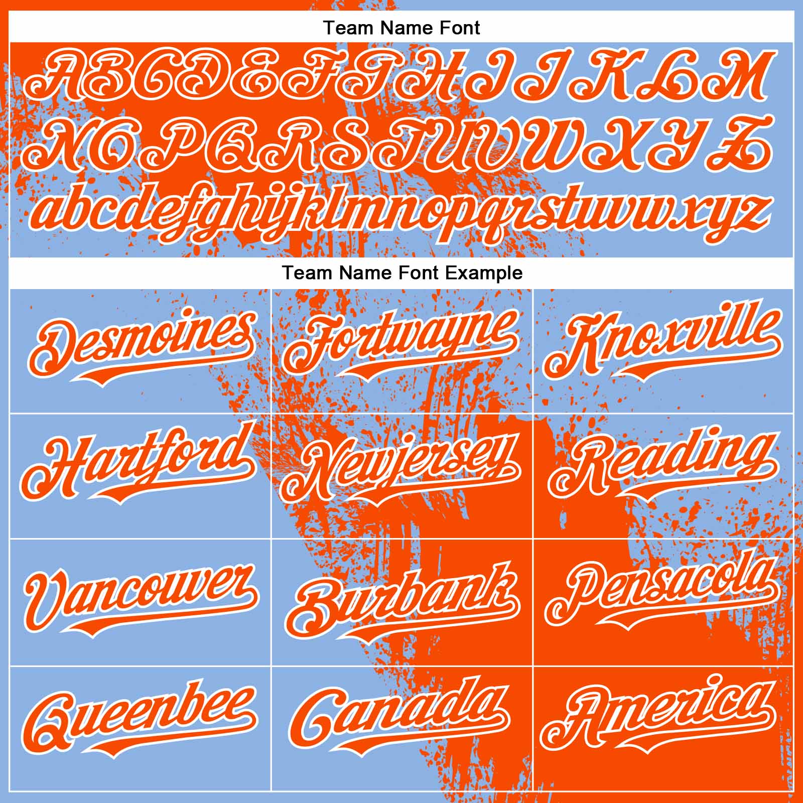 Custom Orange Light Blue-White 3D Pattern Abstract Brush Stroke Two-Button Unisex Softball Jersey