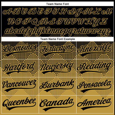 Custom Black Old Gold 3D Gradient Square Shape Two-Button Unisex Softball Jersey