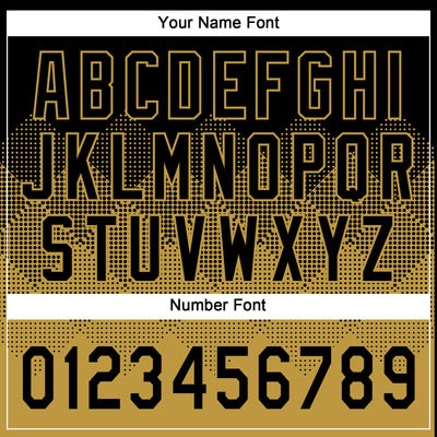 Custom Black Old Gold 3D Gradient Square Shape Two-Button Unisex Softball Jersey