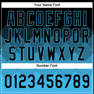 Custom Black Sky Blue 3D Gradient Square Shape Two-Button Unisex Softball Jersey