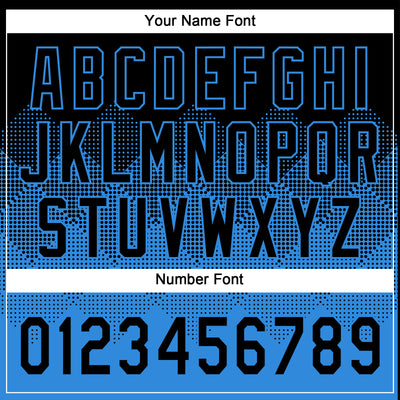 Custom Black Electric Blue 3D Gradient Square Shape Two-Button Unisex Softball Jersey