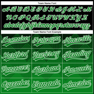 Custom Black Grass Green-White 3D Gradient Square Shape Two-Button Unisex Softball Jersey