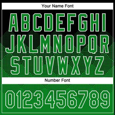 Custom Black Grass Green-White 3D Gradient Square Shape Two-Button Unisex Softball Jersey