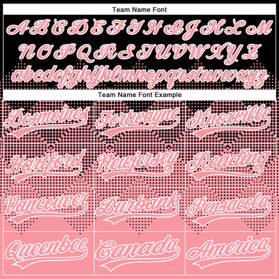Custom Black Medium Pink-White 3D Gradient Square Shape Two-Button Unisex Softball Jersey