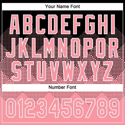 Custom Black Medium Pink-White 3D Gradient Square Shape Two-Button Unisex Softball Jersey