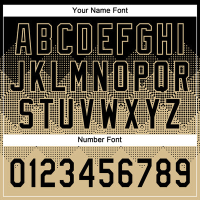 Custom Black Vegas Gold 3D Gradient Square Shape Two-Button Unisex Softball Jersey