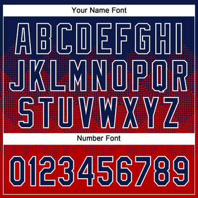 Custom Navy Red-White 3D Gradient Square Shape Two-Button Unisex Softball Jersey