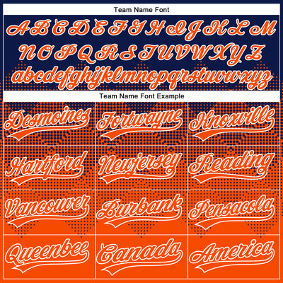 Custom Navy Orange-White 3D Gradient Square Shape Two-Button Unisex Softball Jersey