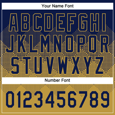 Custom Navy Old Gold 3D Gradient Square Shape Two-Button Unisex Softball Jersey