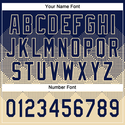 Custom Navy Cream 3D Gradient Square Shape Two-Button Unisex Softball Jersey