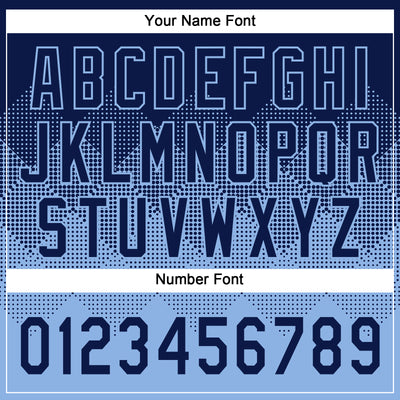 Custom Navy Light Blue 3D Gradient Square Shape Two-Button Unisex Softball Jersey