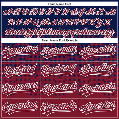 Custom Navy Crimson-White 3D Gradient Square Shape Two-Button Unisex Softball Jersey