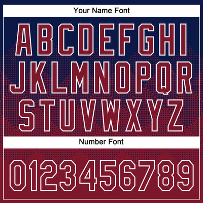 Custom Navy Crimson-White 3D Gradient Square Shape Two-Button Unisex Softball Jersey