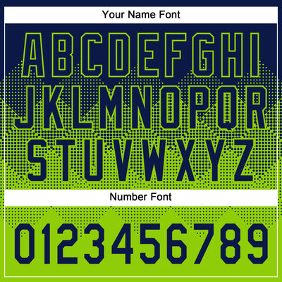 Custom Navy Neon Green 3D Gradient Square Shape Two-Button Unisex Softball Jersey