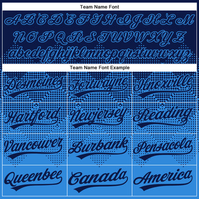 Custom Navy Electric Blue 3D Gradient Square Shape Two-Button Unisex Softball Jersey