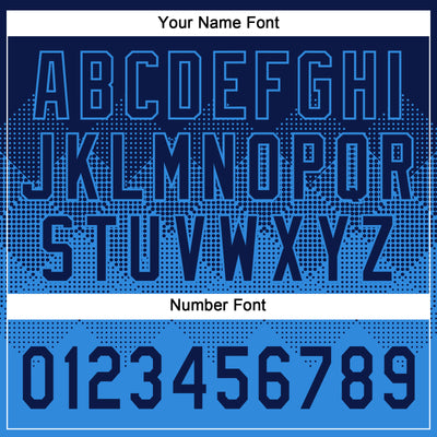 Custom Navy Electric Blue 3D Gradient Square Shape Two-Button Unisex Softball Jersey