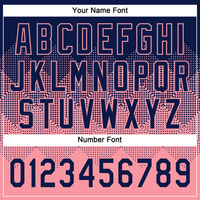 Custom Navy Medium Pink 3D Gradient Square Shape Two-Button Unisex Softball Jersey