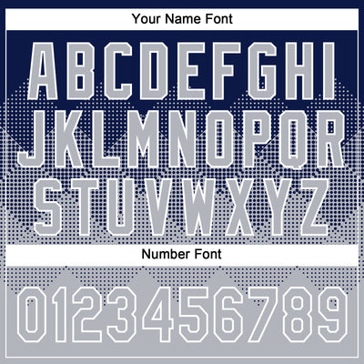 Custom Navy Gray-White 3D Gradient Square Shape Two-Button Unisex Softball Jersey