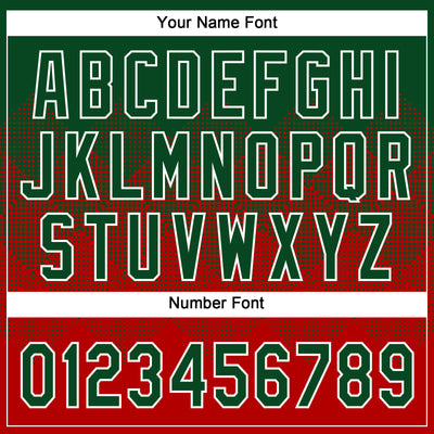 Custom Green Red-White 3D Gradient Square Shape Two-Button Unisex Softball Jersey