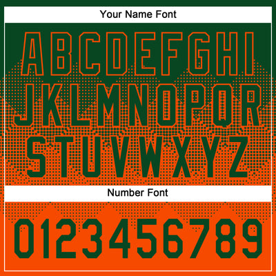 Custom Green Orange 3D Gradient Square Shape Two-Button Unisex Softball Jersey