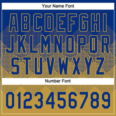 Custom Royal Old Gold 3D Gradient Square Shape Two-Button Unisex Softball Jersey