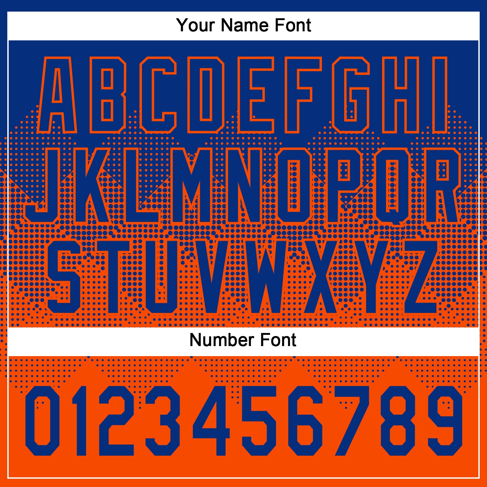 Custom Royal Orange 3D Gradient Square Shape Two-Button Unisex Softball Jersey