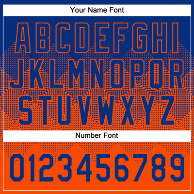 Custom Royal Orange 3D Gradient Square Shape Two-Button Unisex Softball Jersey