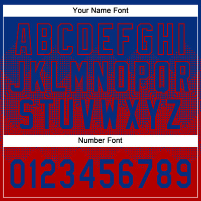 Custom Royal Red 3D Gradient Square Shape Two-Button Unisex Softball Jersey