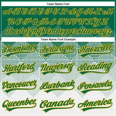 Custom Kelly Green White-Gold 3D Gradient Square Shape Two-Button Unisex Softball Jersey