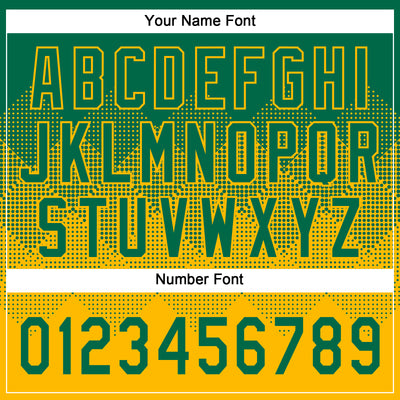 Custom Kelly Green Gold 3D Gradient Square Shape Two-Button Unisex Softball Jersey