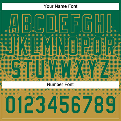 Custom Kelly Green Old Gold 3D Gradient Square Shape Two-Button Unisex Softball Jersey