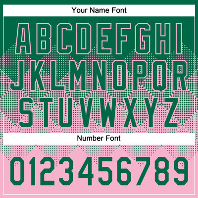 Custom Kelly Green Light Pink 3D Gradient Square Shape Two-Button Unisex Softball Jersey