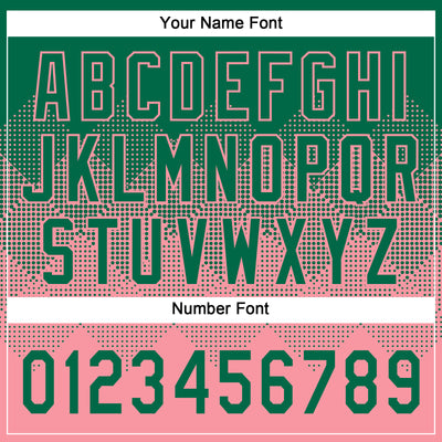 Custom Kelly Green Medium Pink 3D Gradient Square Shape Two-Button Unisex Softball Jersey