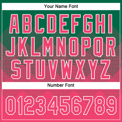 Custom Kelly Green Neon Pink-White 3D Gradient Square Shape Two-Button Unisex Softball Jersey