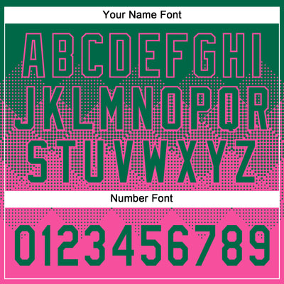 Custom Kelly Green Pink 3D Gradient Square Shape Two-Button Unisex Softball Jersey