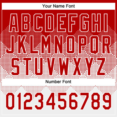 Custom Red White 3D Gradient Square Shape Two-Button Unisex Softball Jersey