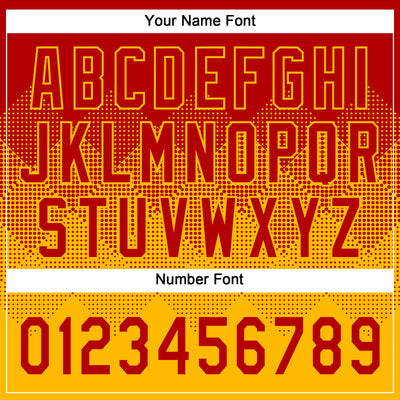 Custom Red Gold 3D Gradient Square Shape Two-Button Unisex Softball Jersey